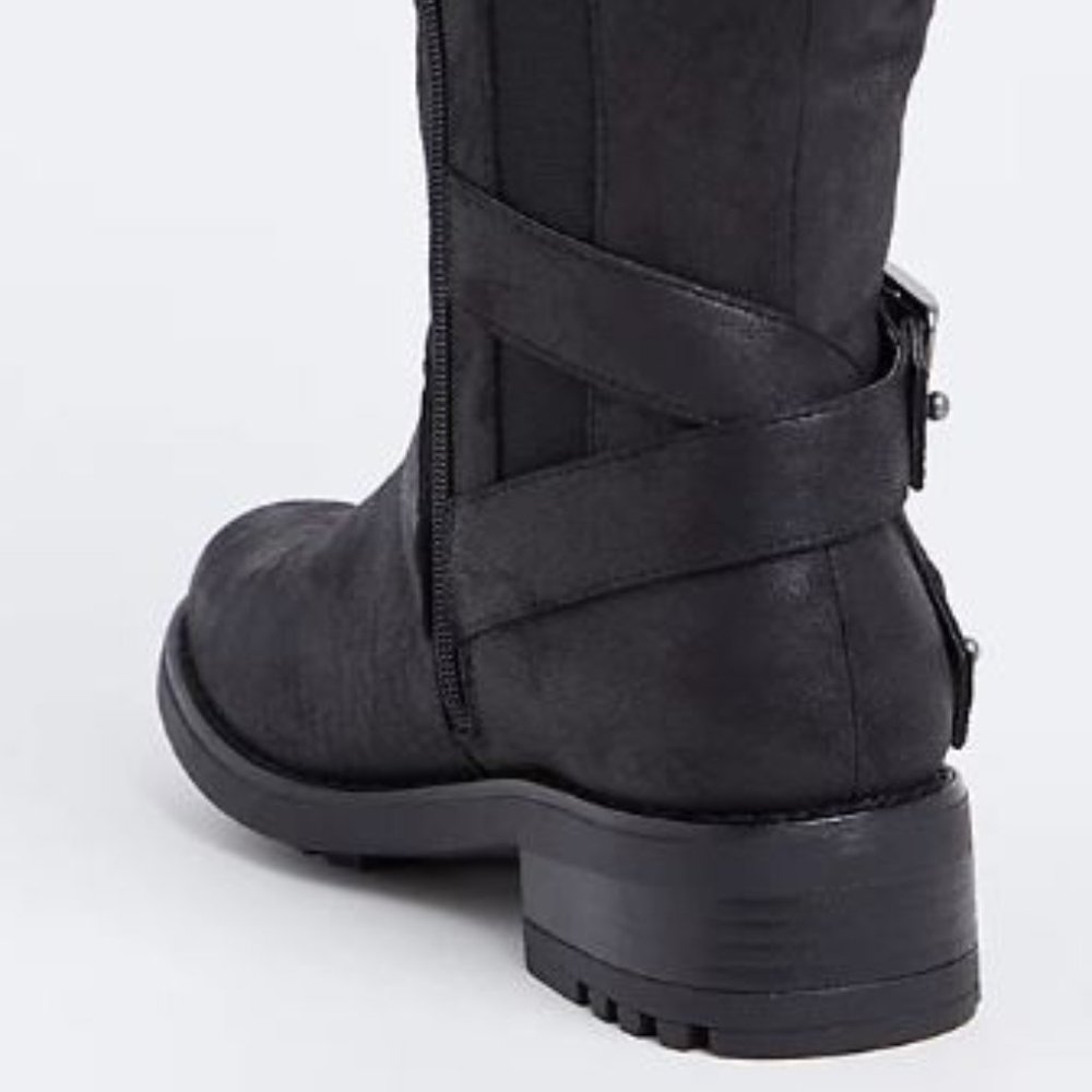 Torrid 7 Black Sweater Trimmed Knee-High Boot WW - Picture 4 of 6
